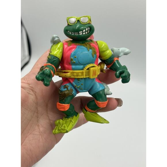 Vintage TMNT Playmates Lot 6 Slap Shot Leo Sewer Surfer Mike Raphael Triceraton - Picture 5 of 16